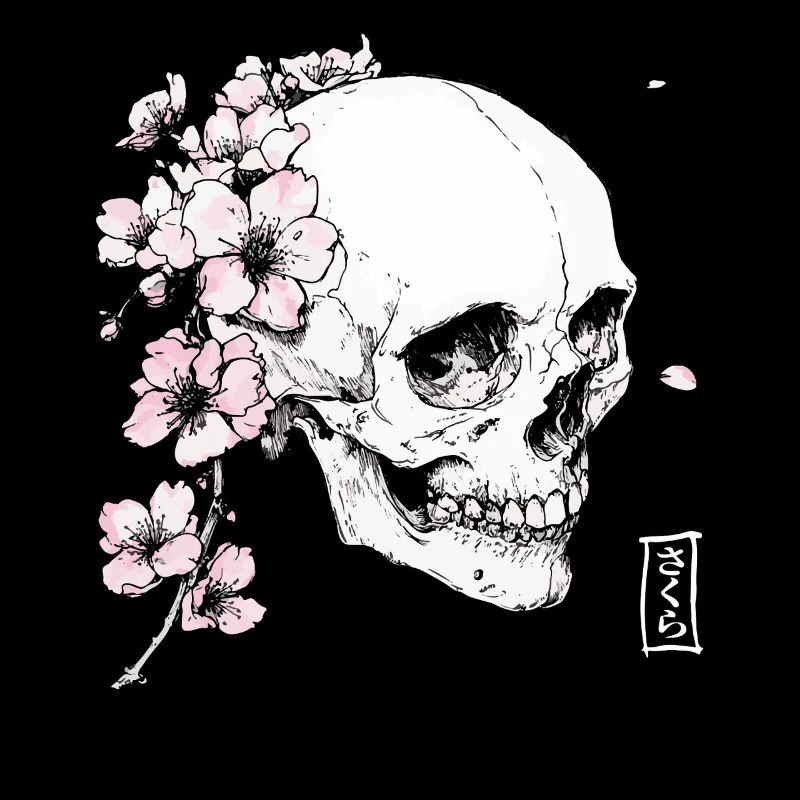 Crâne de cerisier en fleur de cerisier de style japonais