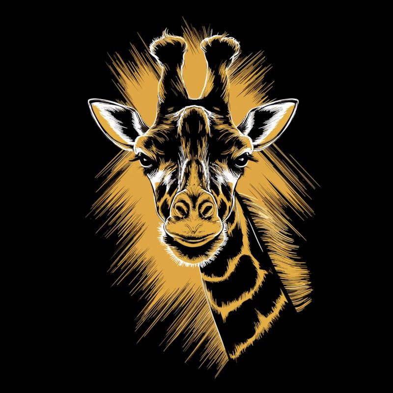 Girafe avec caractère dans le style d’esquisse