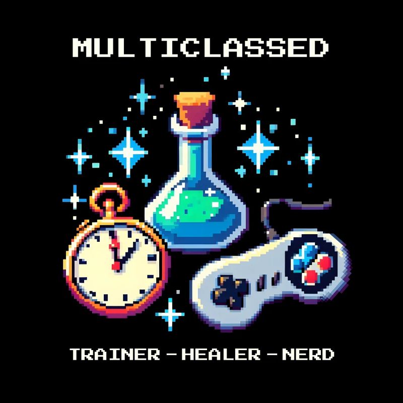 Ergotherapie Trainer Heiler Nerd Retro Pixel Art