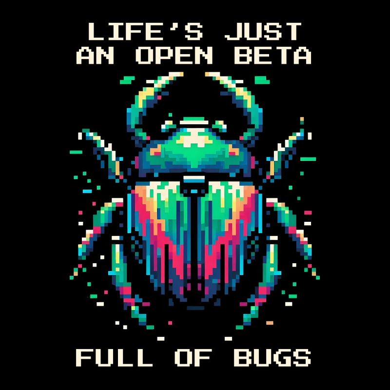 Bug Leben Beta Bugs Retro Pixel Art Humor Gaming