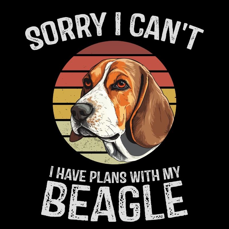 Humorous Beagle Illustration with Retro Sunset