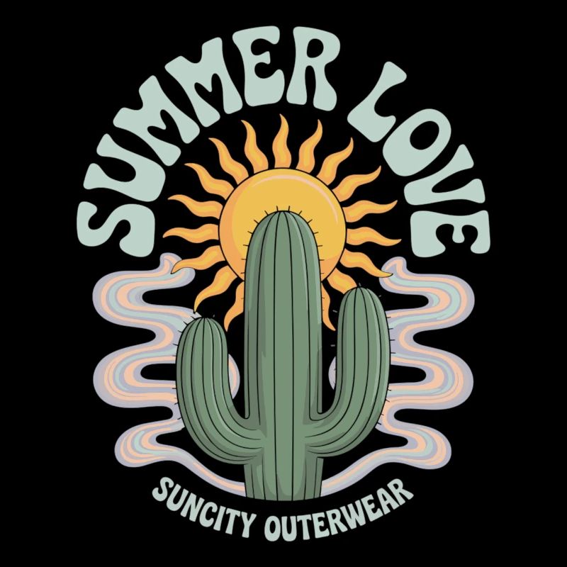 Cactus Sun Retro Style