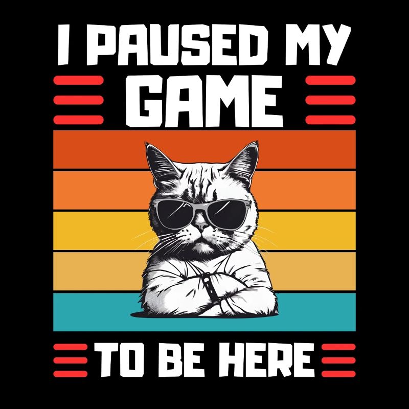 Zocker Katze Spruch Gaming Cat