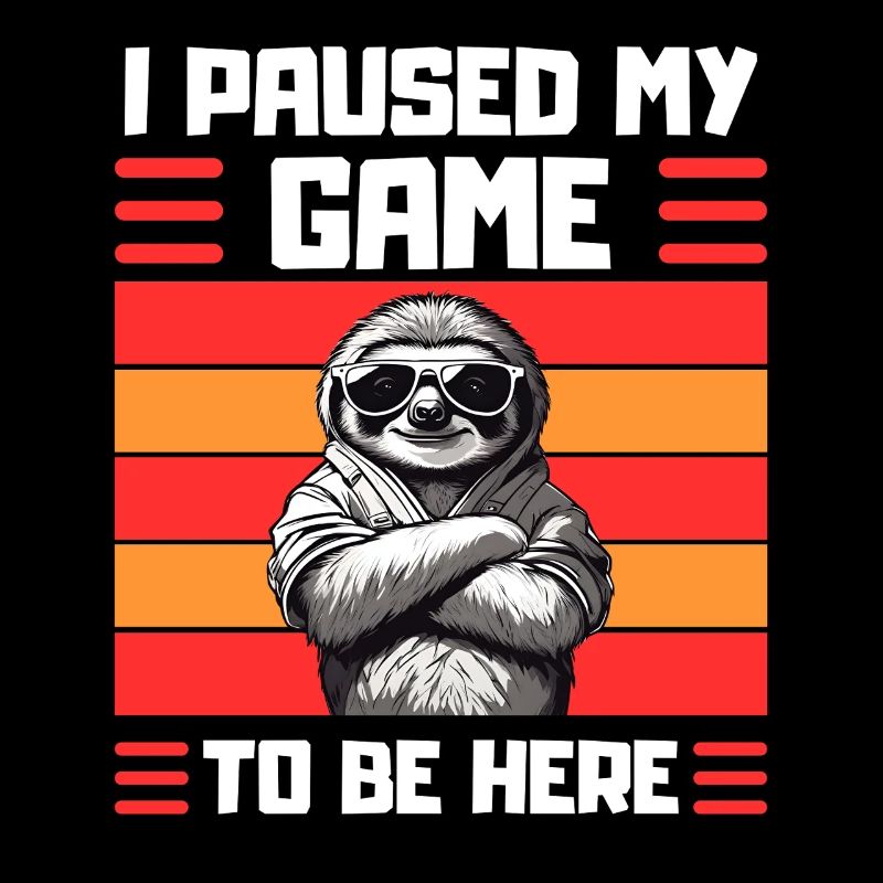 Zocker Faultier Spruch Gaming Humor