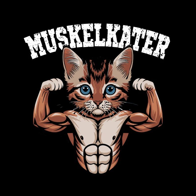 Douleur musculaire Drôle Chat Bodybuilder