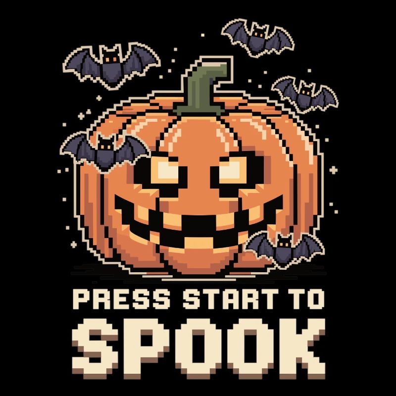 Appuyez sur Start to Spook - Pixel Pumpkin Halloween