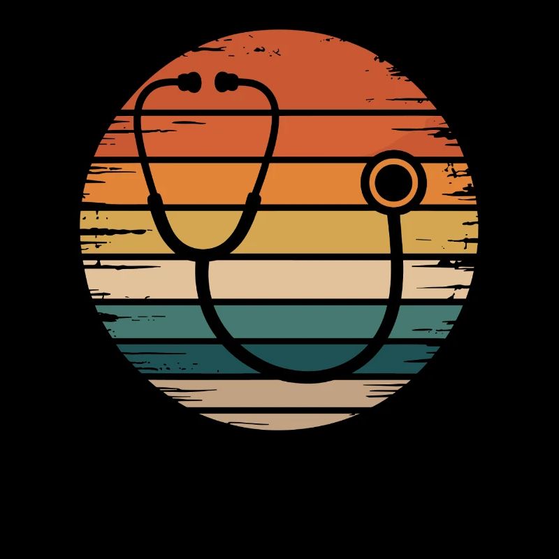 Coucher de soleil rétro avec stéthoscope