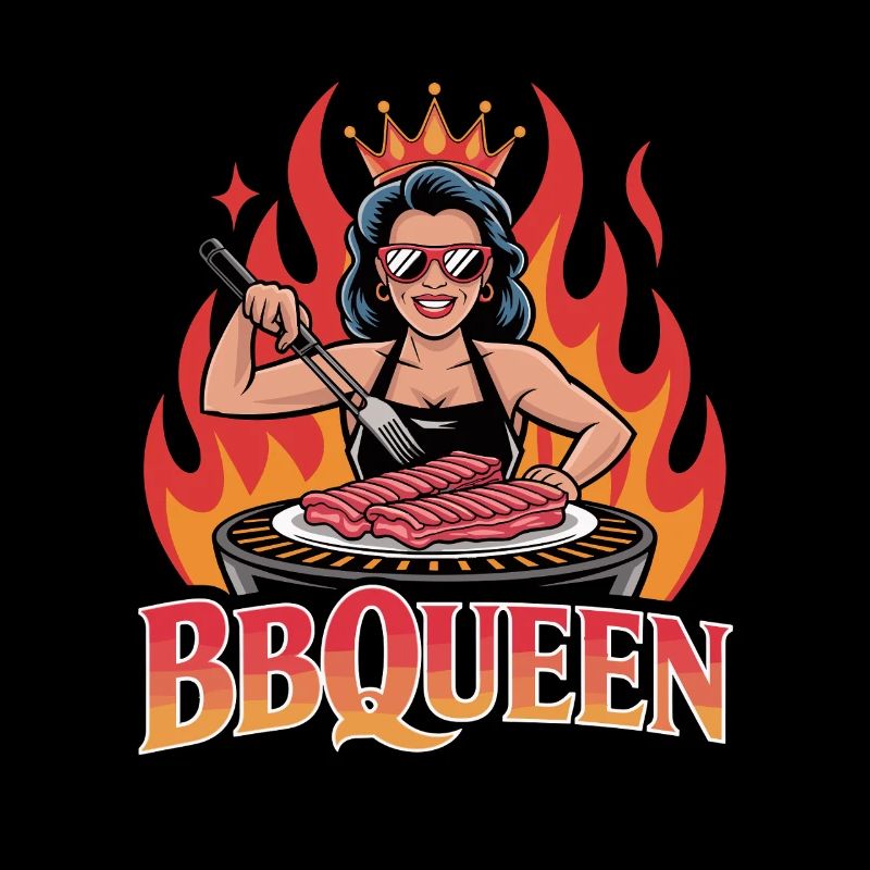 BBQUEEN Grill Queen with Crown Flames and
