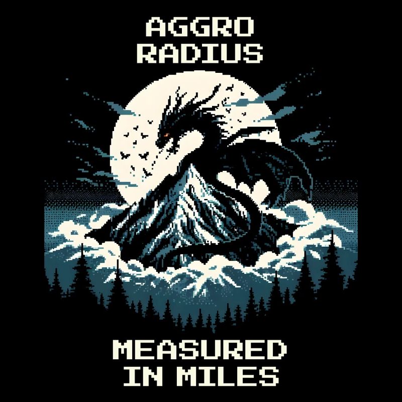 Aggro-Radius | Retro Drache Pixel Art