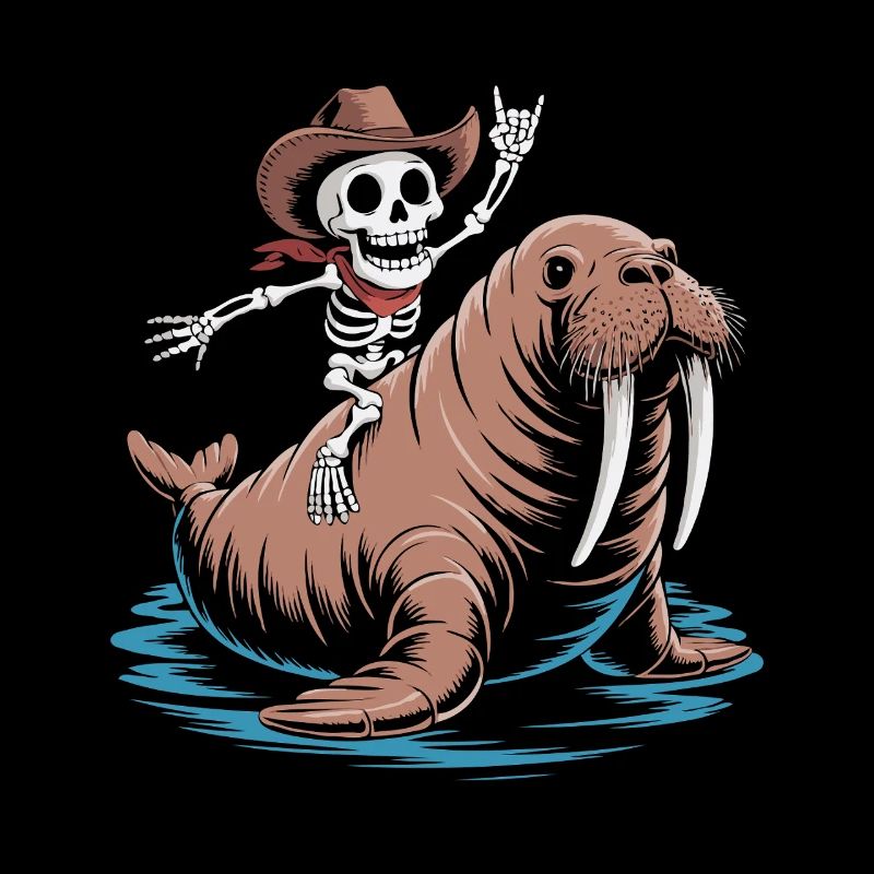 Cow-boy squelette sur morse