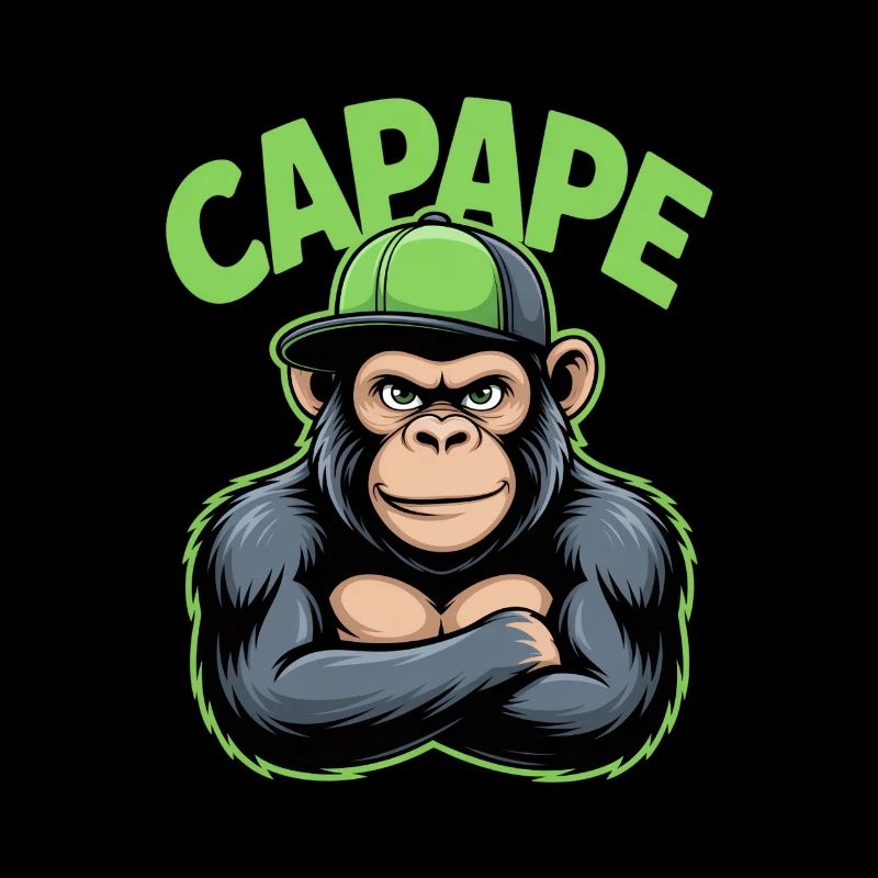 CAPAPE Cool Monkey avec casquette Style urbain