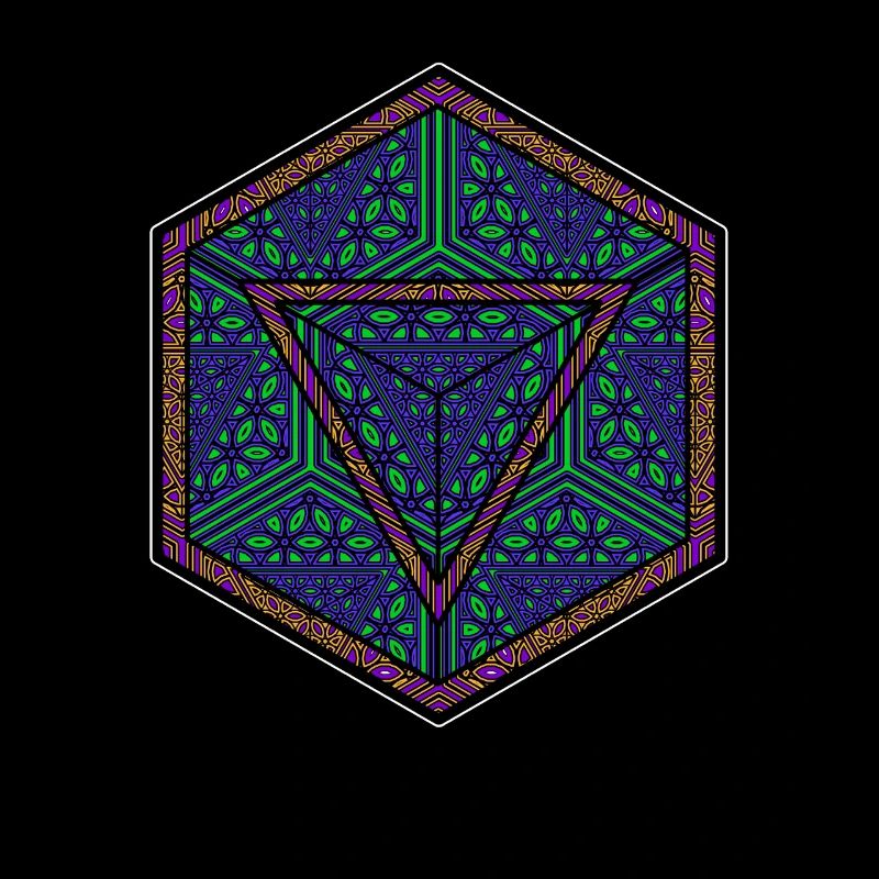 Mandala Kaleidoscope Triangle Pattern Psychedelic