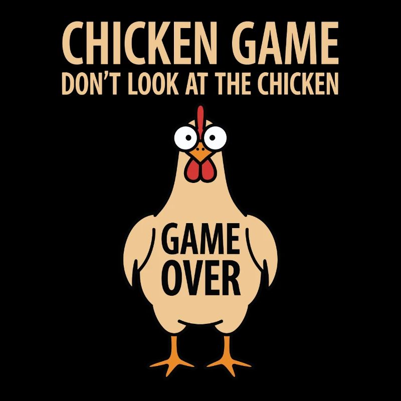 Jeu de poulet de théorie de jeu Ne regardez pas le poulet