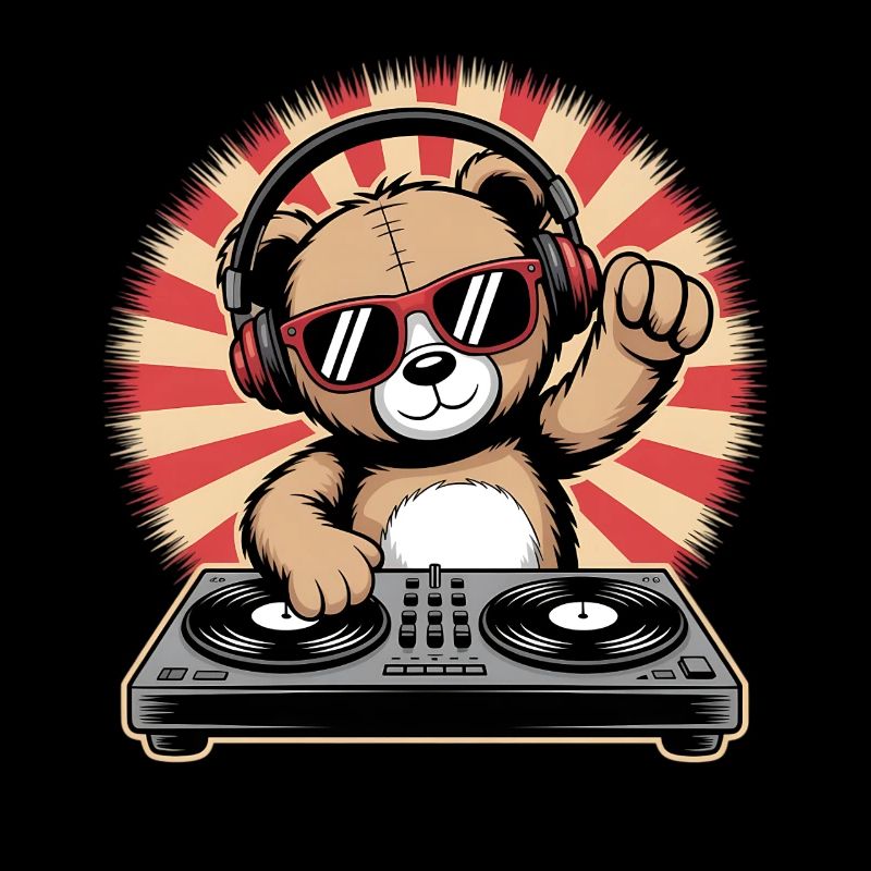DJ Bär mit Kopfhörern
