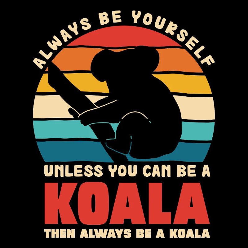 Koala Motto Rétro Coucher de soleil