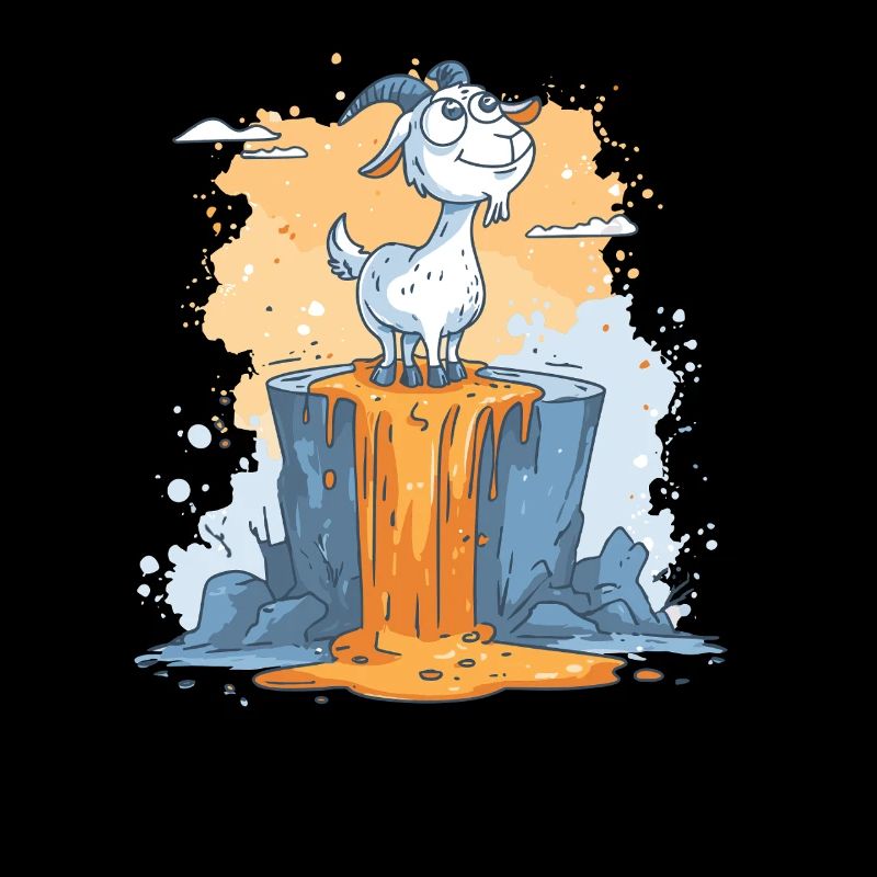 Lava goat on volcanic rock