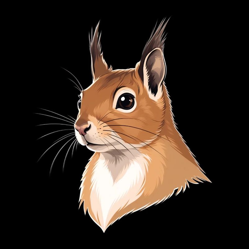 Illustrierter Eichhörnchenkopf