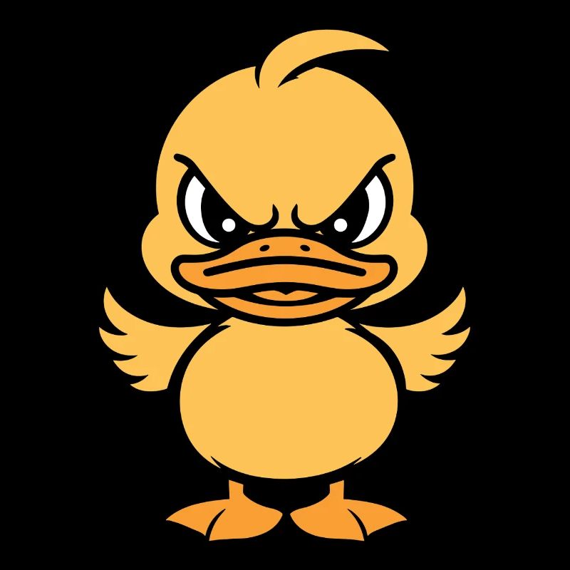 Yellow graphic grumpy duckling