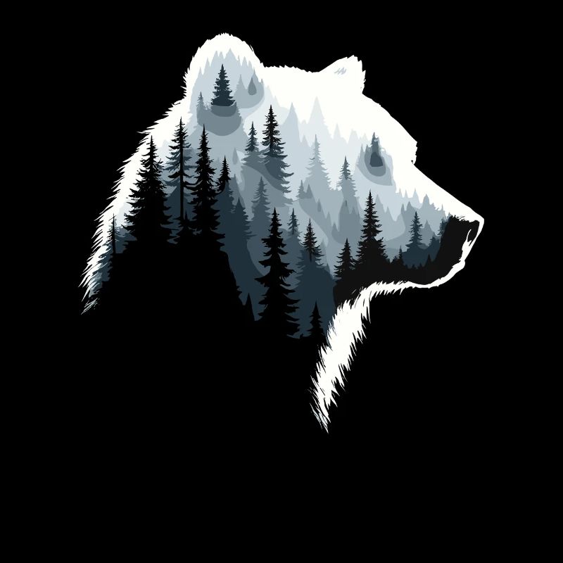 Bear, Forest, Nature, Wilderness, Animal, Bear Artwork