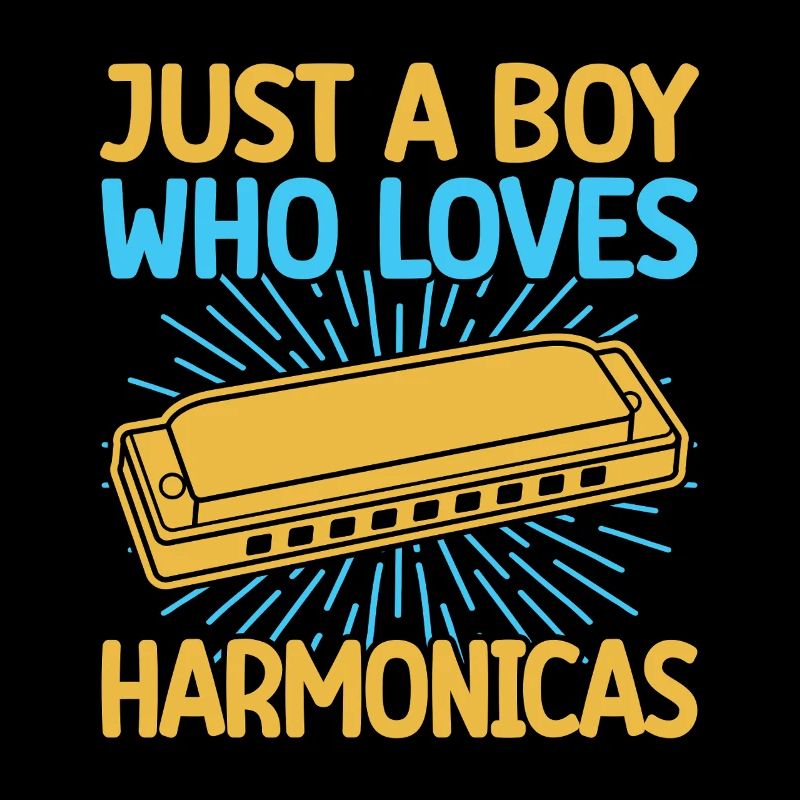 Funny Harmonica Player Just A Boy Who Loves