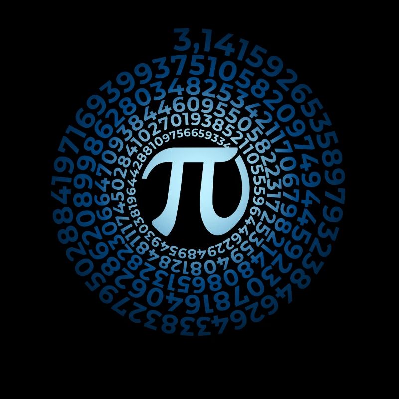 Symbole Pi avec spirale de nombres | Numéro de district 3.1415