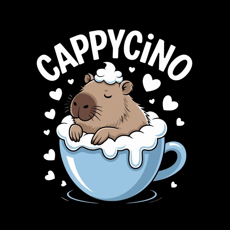 CAPPYCINO Funny Capybara Coffee Saying for