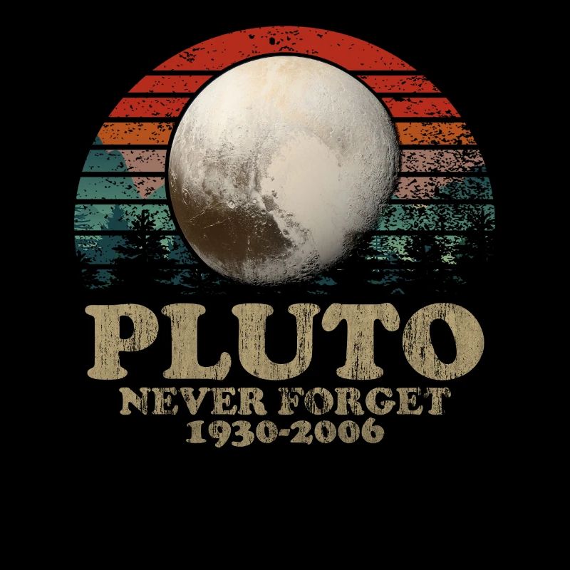 Never Forget Pluto Vintage Retro Space Design