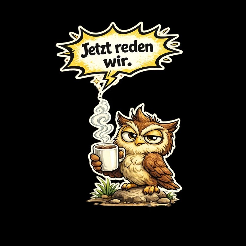 Eule lustiger Spruch Kaffee Geschenk