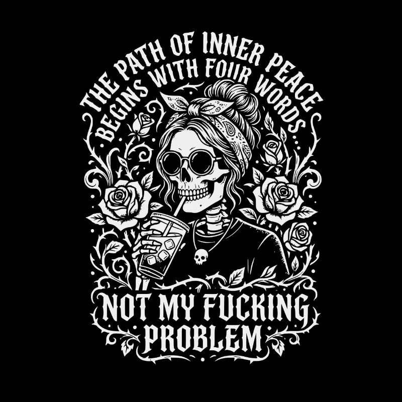 Path Of Inner Peace Not My Problem Funny Skeleton