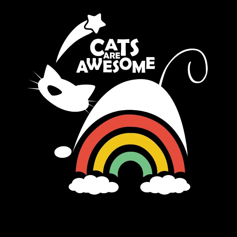 Les chats sont un design de chat arc-en-ciel génial