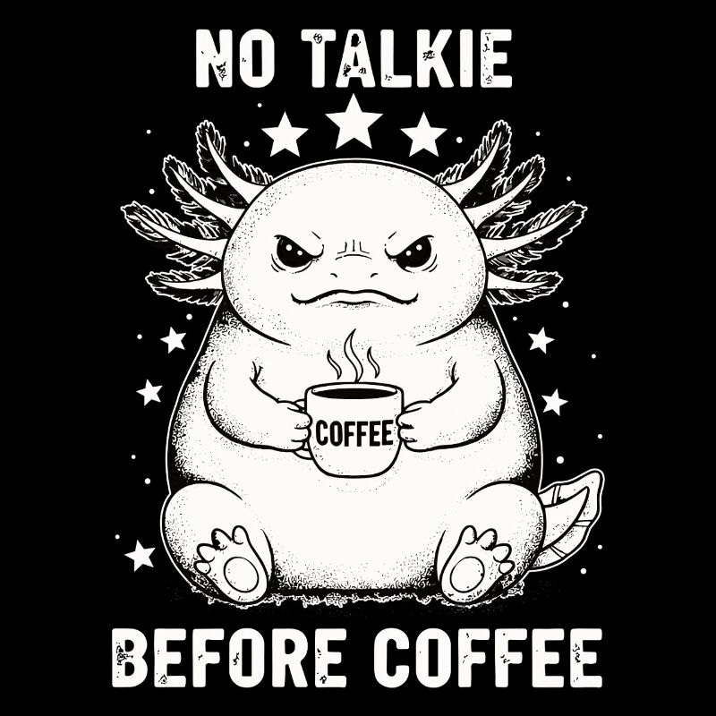 Pas de conversation devant un axolotl amateur de café