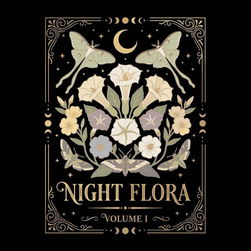 Motifs de la nuit fleurit de la lune