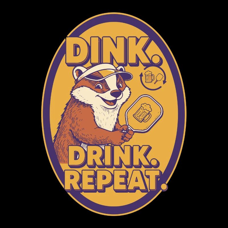 Pickleball-Spaßspieler Dink Drink Repeat