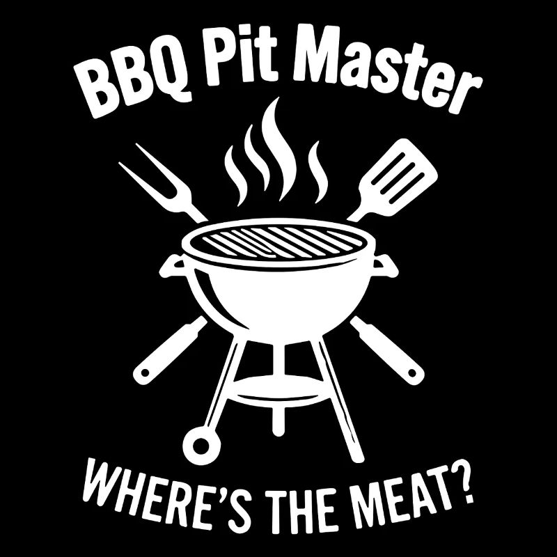 BBQ PIT MASTER WHERE'S THE MEAT Grill Graphic