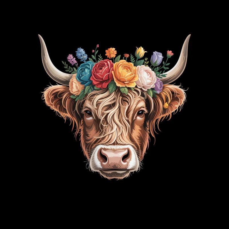 Flower Wreath Cow