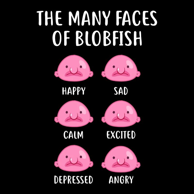 Blobfish Emotionsgitter-Tee-Kunst