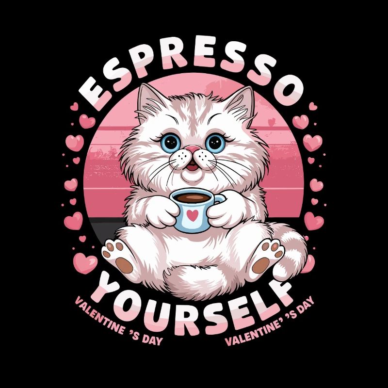 Conception de la Saint-Valentin de Espresso Yourself Chaton