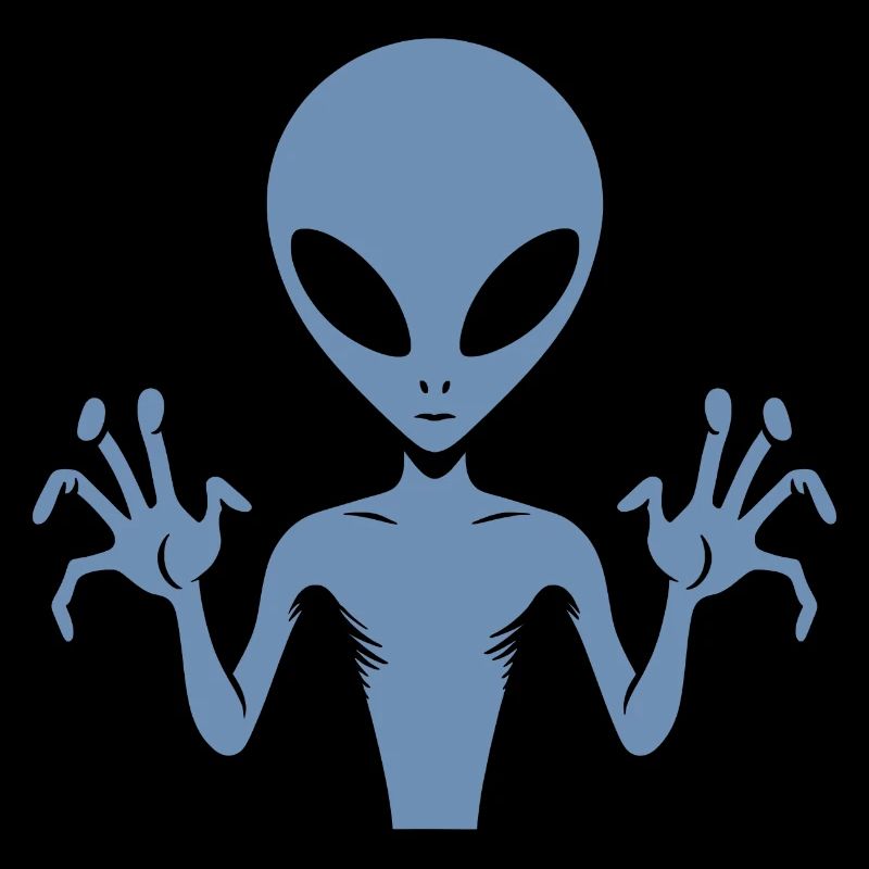 Alien-Außerirdischer-Körper-Silhouette mit Händen