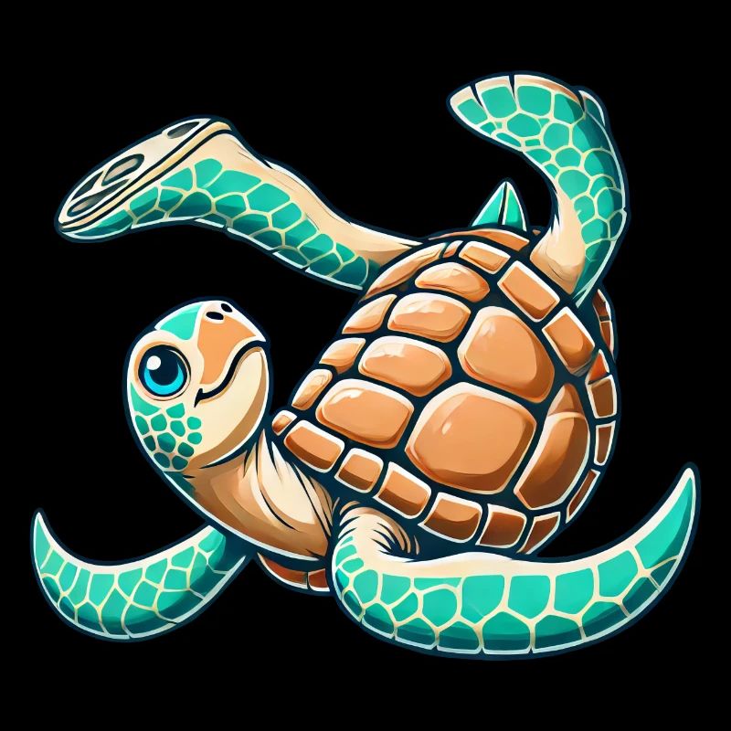 Tortue maladroite en équilibre sur les mains