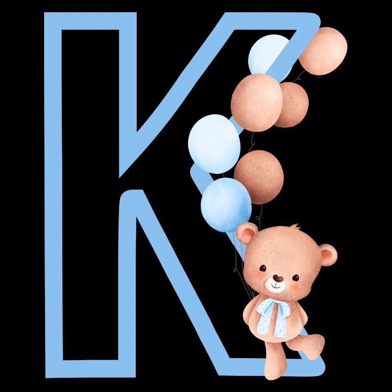 Blauer Buchstabe k Bär