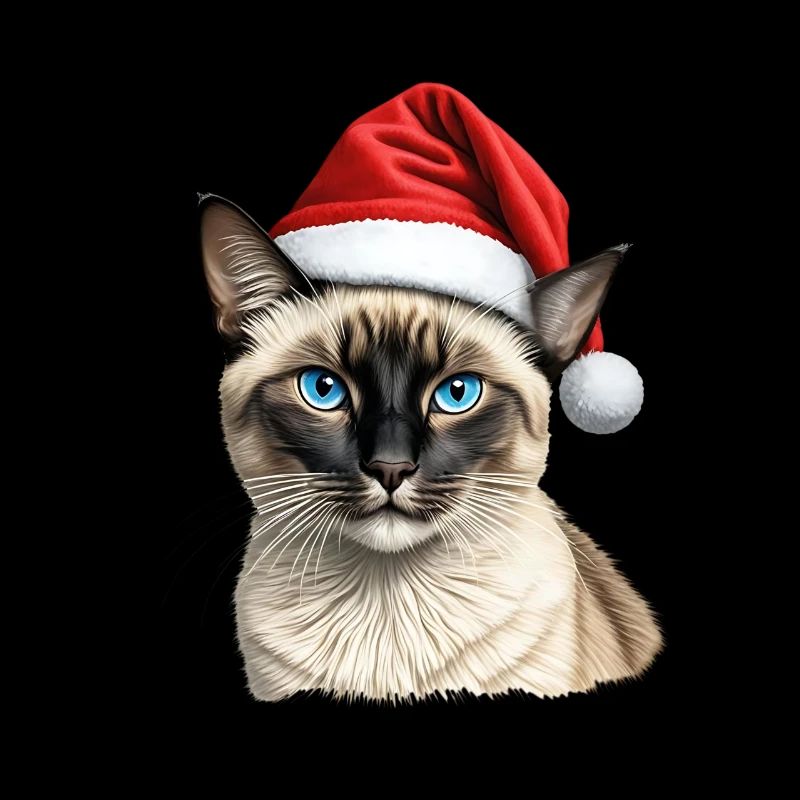 Siamese christmas cat
