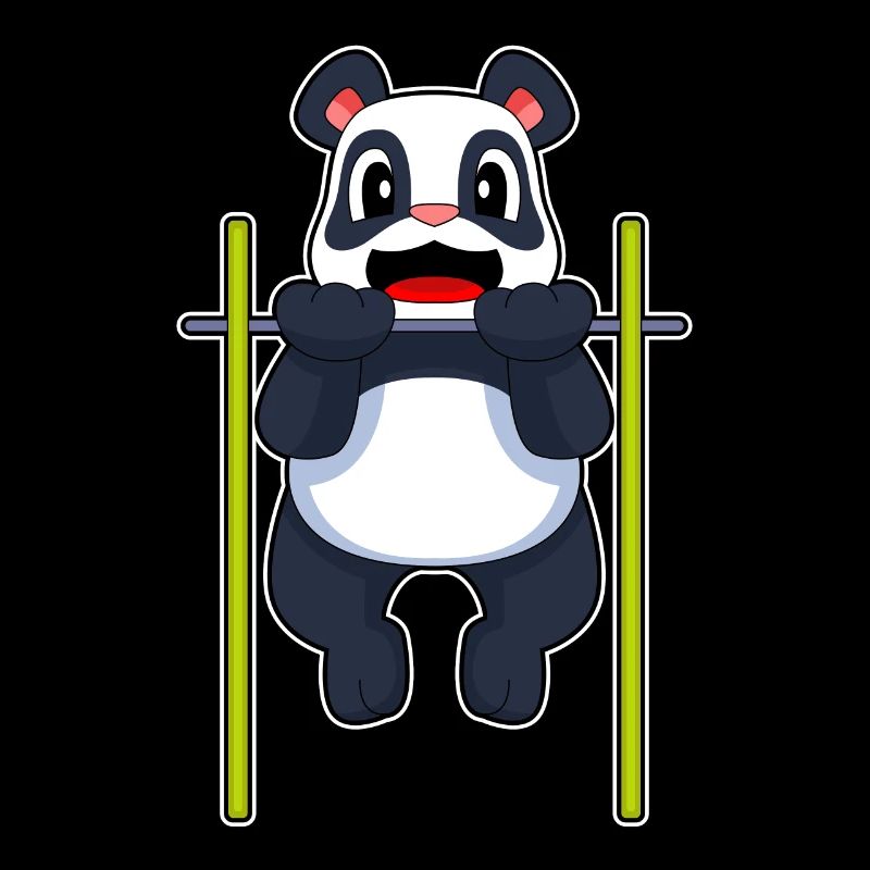 Panda Bodybuilder Klimmzüge Bodybuilding