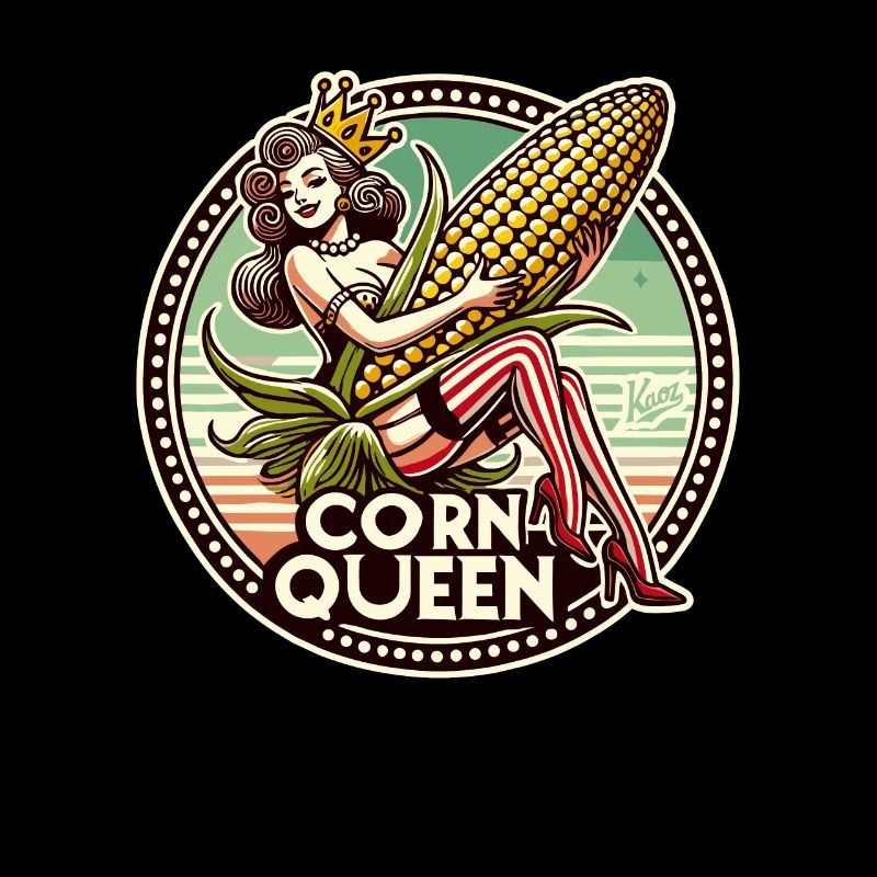 The corn queen with a large corn cob
