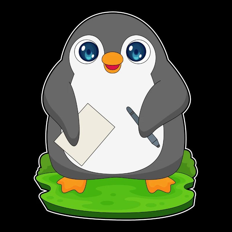 Pinguin Stift Papier