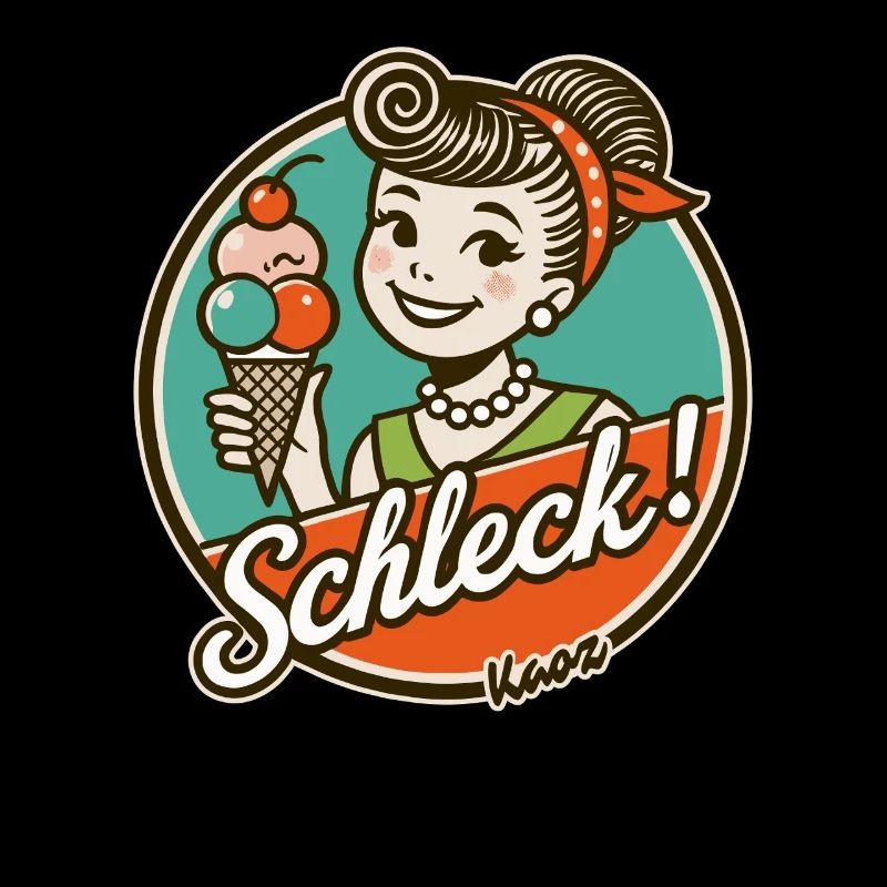 Schleck! Retro-Frau mit Eiscreme