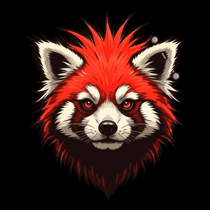 Roter Punk-Panda