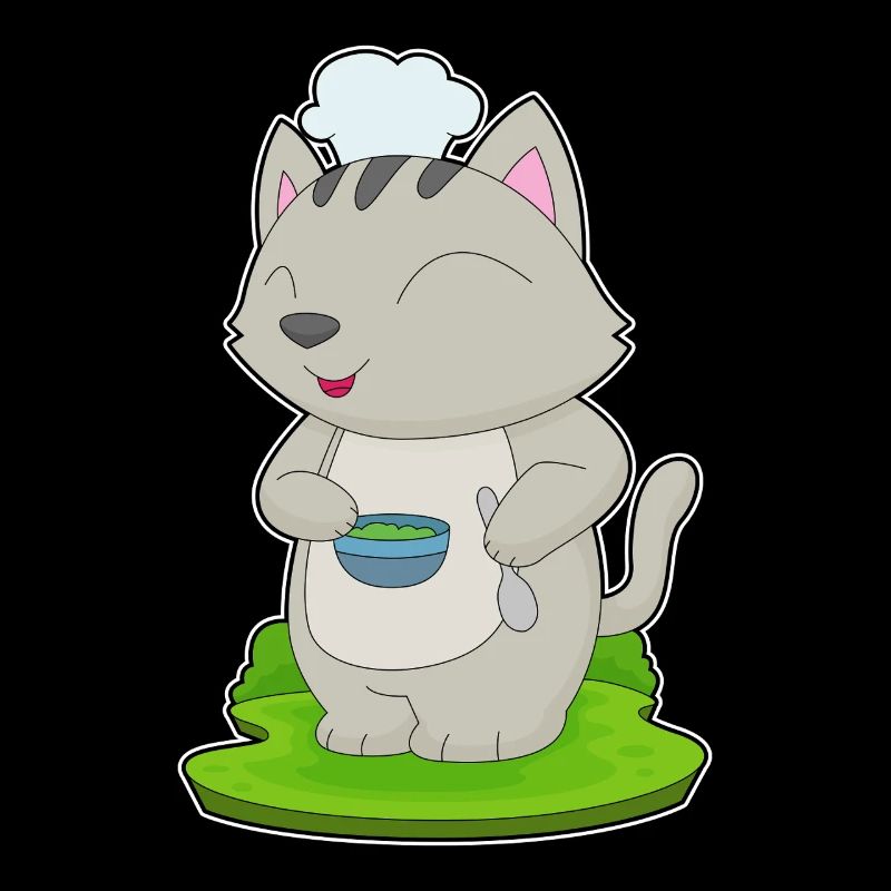 Cat Cook Bowl Cooking