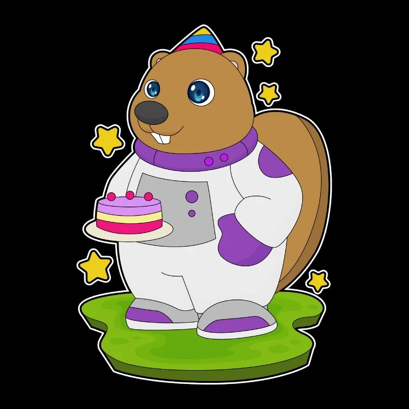 Biber Geburtstag Astronaut