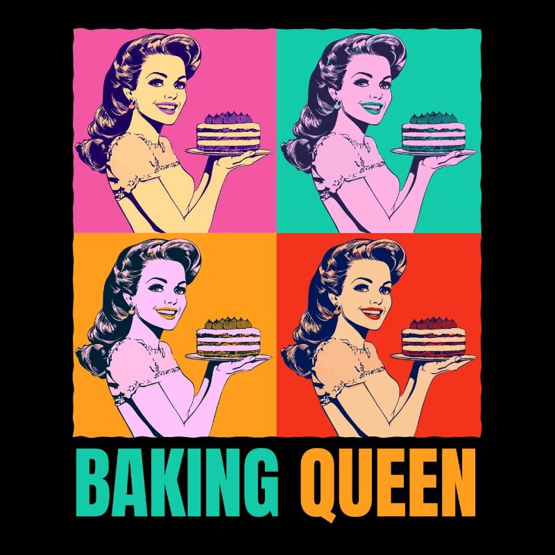 Backen Torte Backkönigin Backfee Bäckerin Pop Art