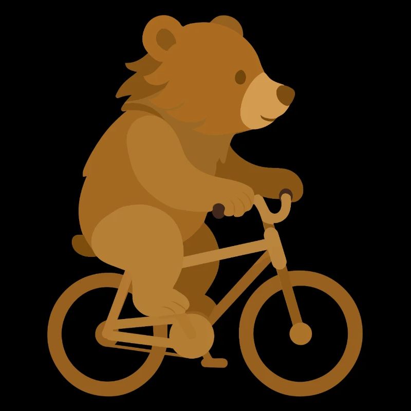 Cheerful Bear on Bicycle – Playful Animal Design